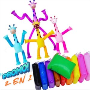 2 en 1 incluye 4 jirafas + 12 masas magi